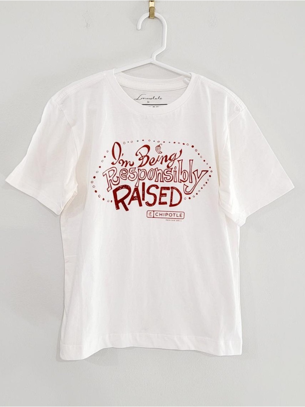 Chipotle Responsibly Raised Tee Kids Size S